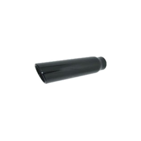 Jones Exhaust® - Stainless Steel Round Rolled Edge Angle Cut Black Powder Coated Exhaust Tip