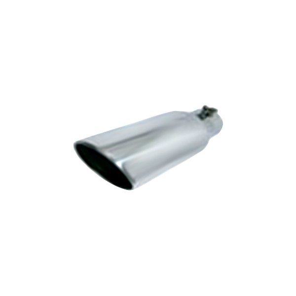 Jones Exhaust® - Stainless Steel Round Rolled Edge Angle Cut Black Exhaust Tip