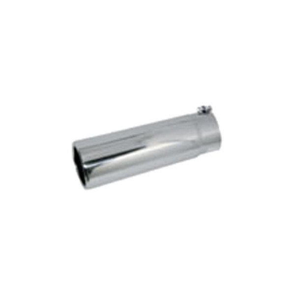 Jones Exhaust® - Stainless Steel Pencil Style Round Rolled Edge Straight Cut Polished Exhaust Tip