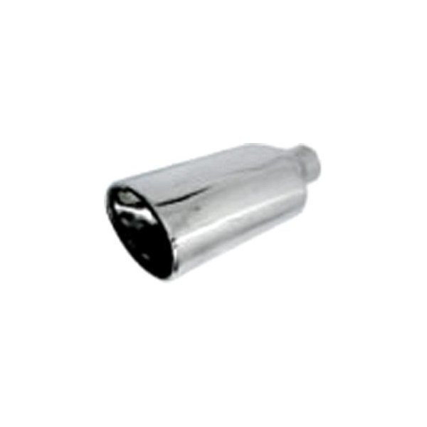 Jones Exhaust® - Stainless Steel Oval Rolled Edge Straight Cut Double-Wall Polished Exhaust Tip