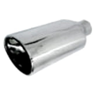 Jones Exhaust® - Stainless Steel Oval Rolled Edge Straight Cut Double-Wall Exhaust Tip