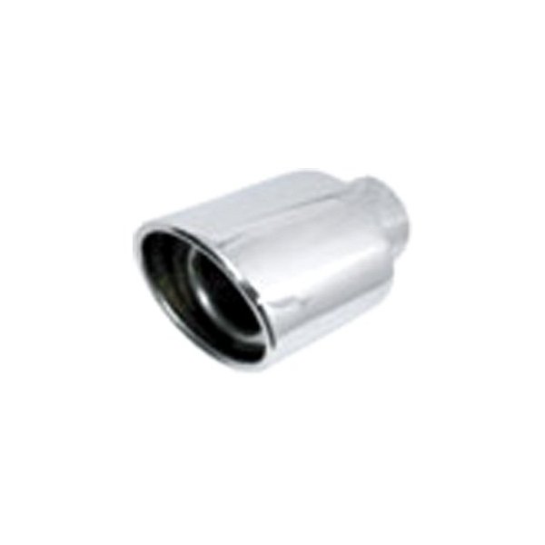 Jones Exhaust® - Stainless Steel Round Rolled Edge Angle Cut Chrome Exhaust Tip