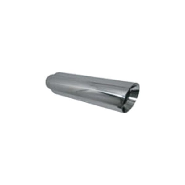 Jones Exhaust® - Stainless Steel Round Rolled Edge Angle Cut Double-Wall Chrome Exhaust Tip