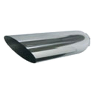 Jones Exhaust® - Stainless Steel Round Non-Rolled Edge Angle Cut Weld-On Polished Exhaust Tip (2.5" Inlet, 3" Outlet, 18" Length)