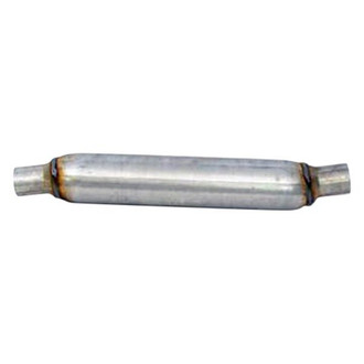 Jones Exhaust® - 40 Series Stainless Steel Round Stock Medium Necked Glasspack Gray Exhaust Muffler (2.25" Center ID, 2.25" Center OD, 18" Length)
