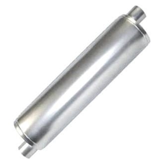 Jones Exhaust® - Truck Series Full Flow Stainless Steel Round Full Boar Performance Gray Exhaust Muffler (4" Center ID, 4" Center OD, 24" Length)