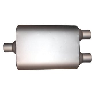 Jones Exhaust® - Race Stainless Steel Oval Full Boar Single Chamber Gray Exhaust Muffler