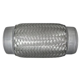 Jones Exhaust® - Stainless Steel Flex Tube with Necks (1.75" Inlet, 1.75" Outlet, 10" Length)