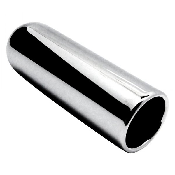 Jones Exhaust® - Stainless Steel Round Rolled Edge Straight Cut Chrome Exhaust Tip