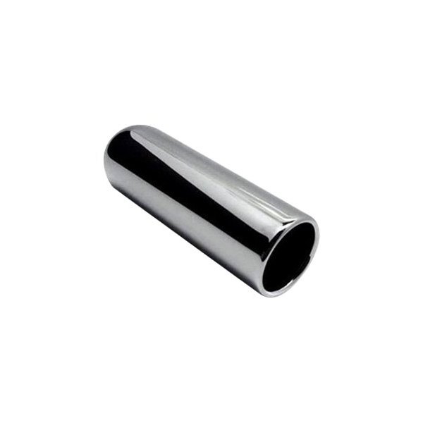 Jones Exhaust® - Stainless Steel Round Rolled Edge Straight Cut Chrome Exhaust Tip