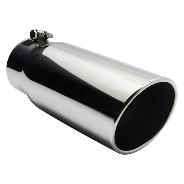 Jones Exhaust® - Stainless Steel Vented Round Rolled Edge Angle Cut Exhaust Tip