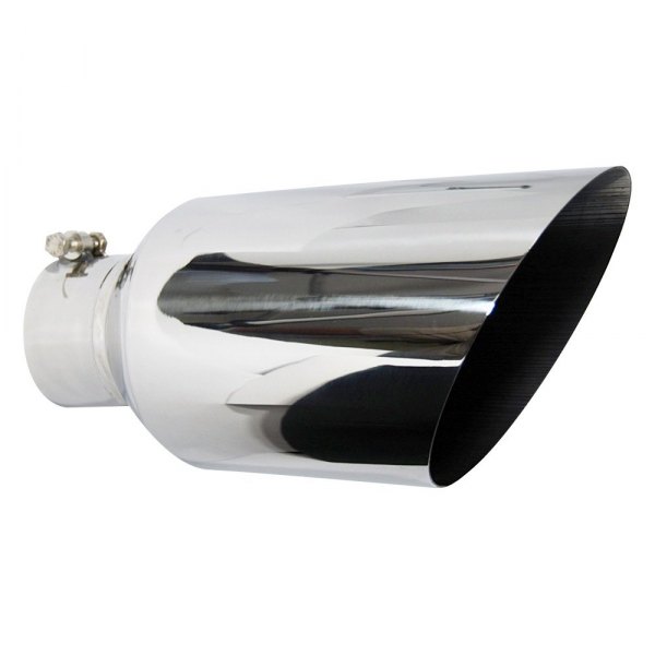 Jones Exhaust® - Stainless Steel Round Non-Rolled Edge Angle Cut Polished Exhaust Tip