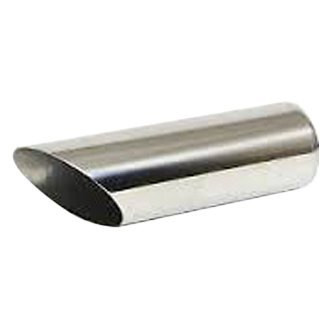 Jones Exhaust® - Stainless Steel Round Non-Rolled Edge Angle Cut Weld-On Chrome Exhaust Tip (2" Inlet, 2.25" Outlet, 9" Length)