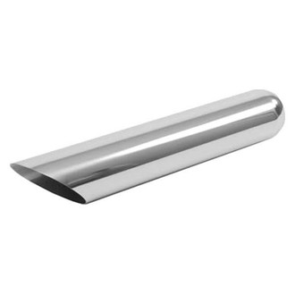 Jones Exhaust® - Stainless Steel Round Non-Rolled Edge Angle Cut Weld-On Chrome Exhaust Tip (2" Inlet, 3" Outlet, 24" Length)