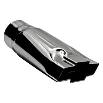 Jones Exhaust® - Stainless Steel Bowtie Chevy Style Straight Cut Weld-On Polished Exhaust Tip