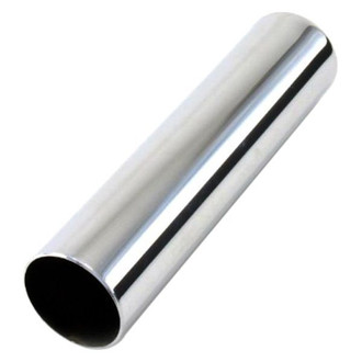 Jones Exhaust® JPT134 - Stainless Steel Pencil Style Round Straight Cut Weld-On Chrome Exhaust Tip (1.75" Inlet, 2" Outlet, 8" Length)