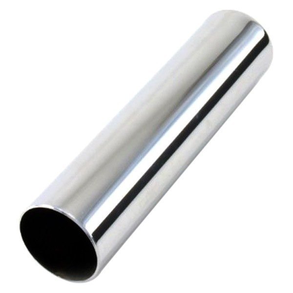 Jones Exhaust® - Steel Pencil Style Round Straight Cut Chrome Exhaust Tip