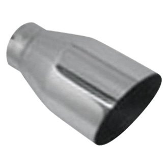 Jones Exhaust® - Stainless Steel Round Rolled Edge Angle Cut Weld-On Polished Exhaust Tip (2.25" Inlet, 4.5" Outlet, 7" Length)