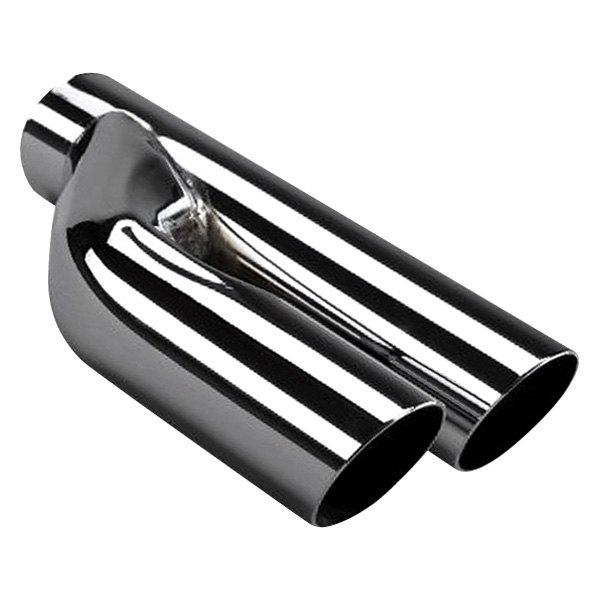 Jones Exhaust® - Passenger Side Stainless Steel Round Angle Cut Dual Chrome Exhaust Tip