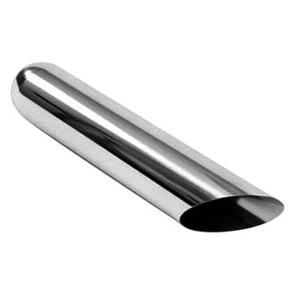 Jones Exhaust® - Stainless Steel Round Non-Rolled Edge Angle Cut Weld-On Polished Exhaust Tip (2.25" Inlet, 3.5" Outlet, 16" Length)