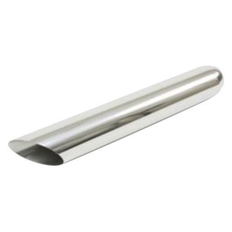 Jones Exhaust® - Stainless Steel Round Non-Rolled Edge Angle Cut Weld-On Polished Exhaust Tip (2.5" Inlet, 3.5" Outlet, 22" Length)
