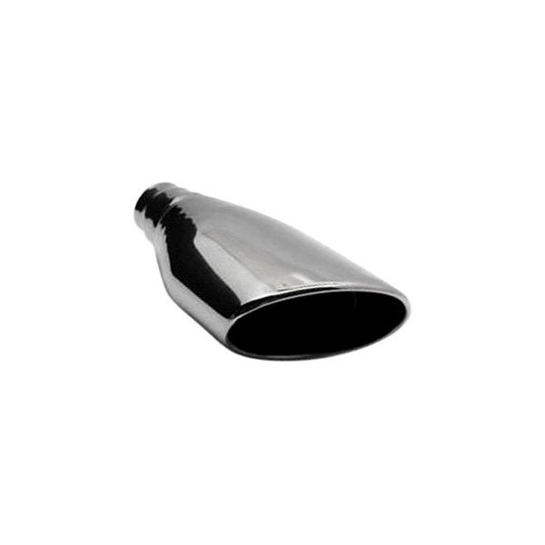 Jones Exhaust® - Driver Side 304 SS Escalade Style Oval Rolled Edge Angle Cut Polished Exhaust Tip