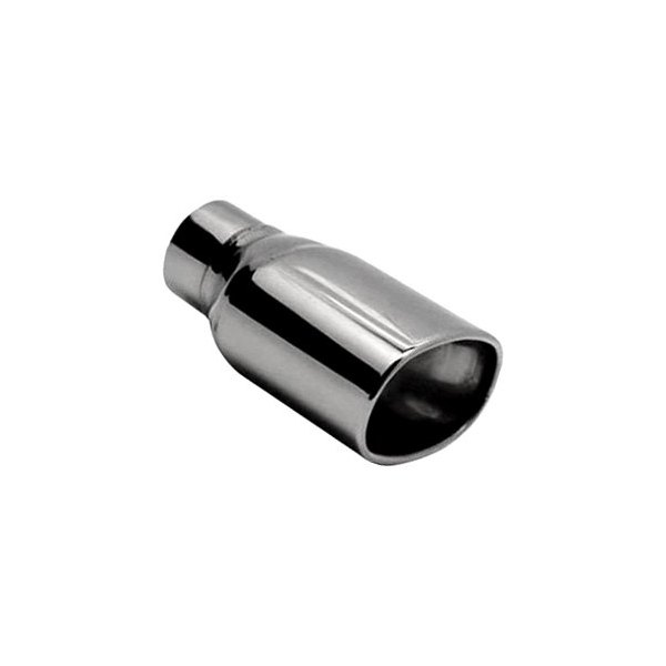 Jones Exhaust® - Stainless Steel Oval Rolled Edge Straight Cut Double-Wall Polished Exhaust Tip