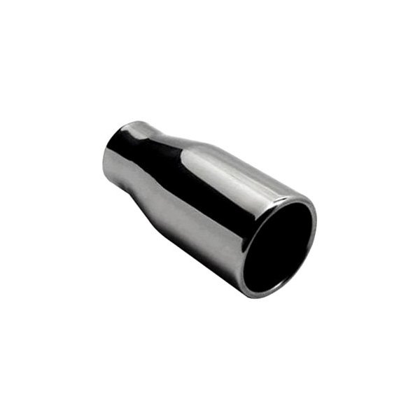 Jones Exhaust® - Stainless Steel Round Rolled Edge Straight Cut Polished Exhaust Tip