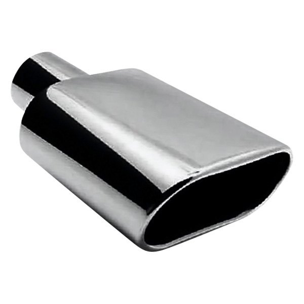 Jones Exhaust® - Stainless Steel Oval Rolled Edge Angle Cut Polished Exhaust Tip