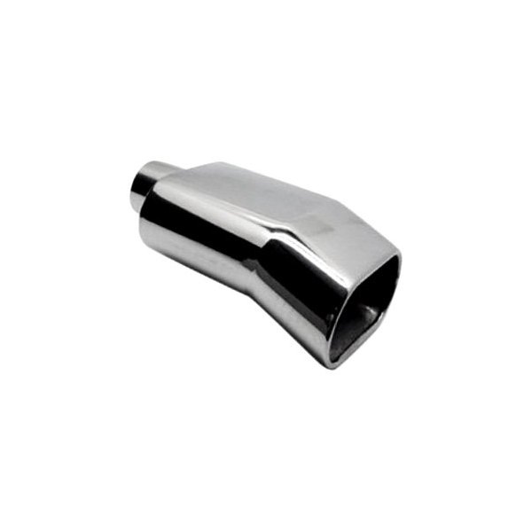 Jones Exhaust® - Stainless Steel Oval Rolled Edge Angle Cut Polished Exhaust Tip