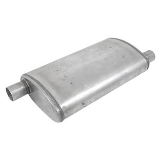 Jones Exhaust® - Super Duty Stainless Steel Round Full Boar Gray Exhaust Muffler (2" Offset ID, 2" Offset OD, 26.5" Length)