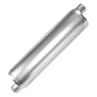 Jones Exhaust® - Super Duty Stainless Steel Round Full Boar Gray Exhaust Muffler (2.5" Center ID, 2.5" Center OD, 26.5" Length)