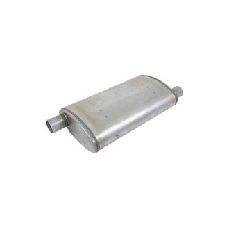 Jones Exhaust® - V-Power Series Stainless Steel Oval Full Boar Gray Exhaust Muffler (3.5" Offset ID, 3.5" Offset OD, 13" Length)