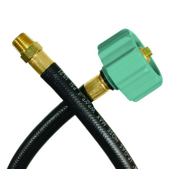 JR Products® - 15" Pigtail LP Gas Hose (ACME Nut to 1/4" Male Thread)