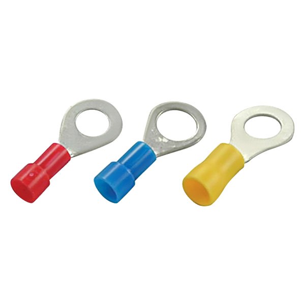 JT&T® - 3/8" 8 Gauge Vinyl Insulated Red Heavy Duty Ring Terminals
