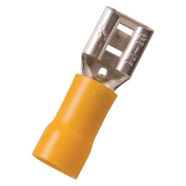 JT&T® - 0.250" 12/10 Gauge Vinyl Insulated Yellow Female Quick Disconnect Connectors