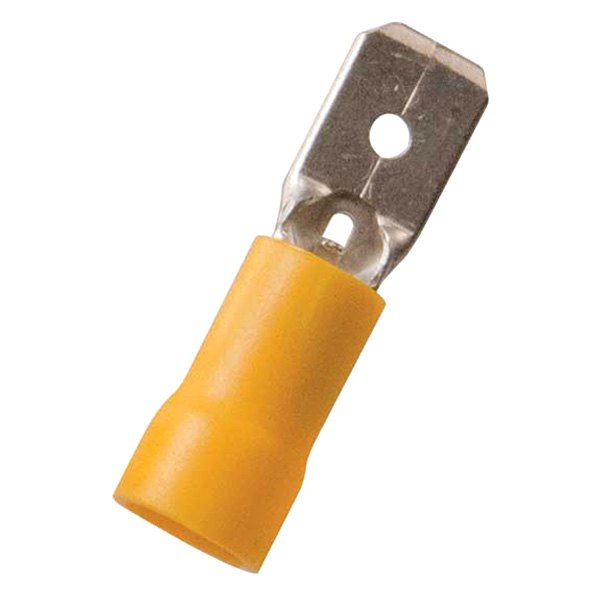 JT&T® - 0.250" 12/10 Gauge Vinyl Insulated Yellow Male Quick Disconnect Connectors