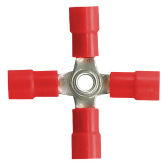 JT&T® - 22/18 Gauge Vinyl Insulated Red 4-Way Butt Connectors