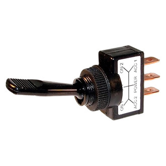 JT&T® - S.P.D.T. On/Off/On Non-Illuminated Toggle Black Switch