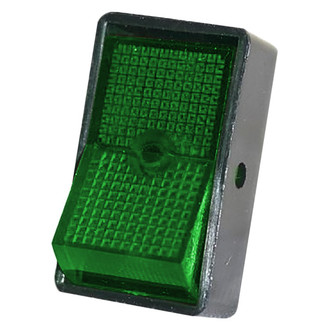 JT&T® - S.P.S.T. On/Off Jumbo Illuminated Rocker Green Switch