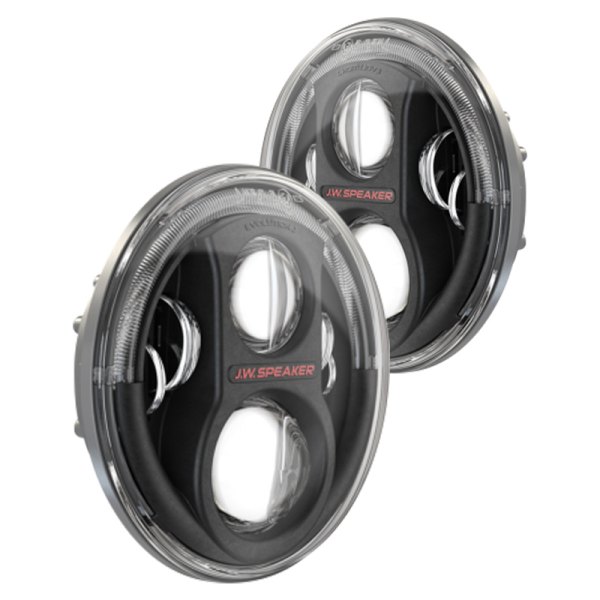 J.W. Speaker® - 8700 Evolution J2 7" Round Black Halo Projector LED Headlights
