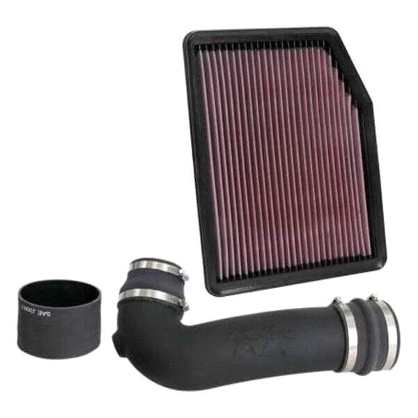 K&N® - 57 Series FIPK Generation II High-Density Polyethylene Black Cold Air Intake System with Red Filter