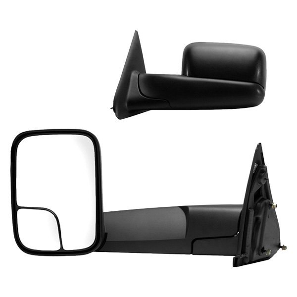 K Source® 60111 12c Driver And Passenger Side Manual Towing Mirrors Non Heated Foldaway 