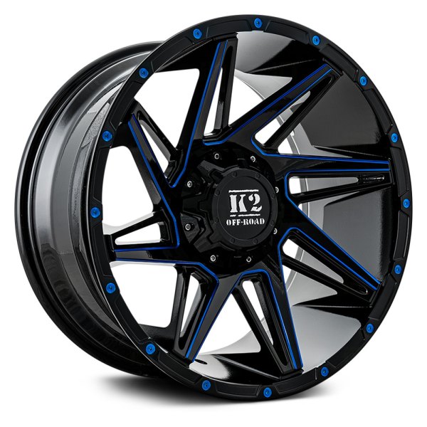 K2 OFFROAD® - K09 TORQUE Gloss Black with Blue Milled