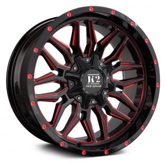 K2 OFFROAD® - K16 RAGE Gloss Black with Red Milled Accents