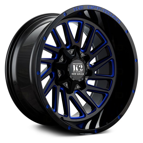 K2 OFFROAD® - K17 Gloss Black with Blue Milled