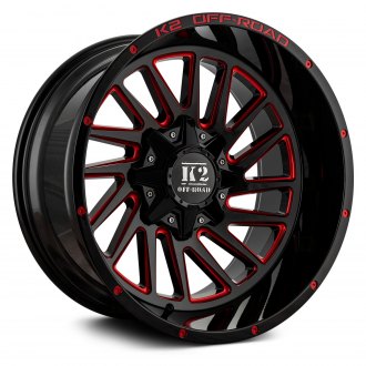 K2 OFFROAD® - K17 RAZORBACK Gloss Black with Red Milled Accents