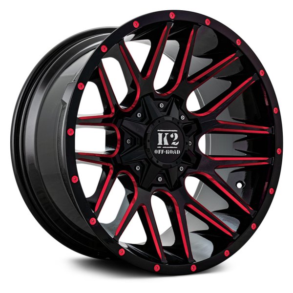 K2 OFFROAD® - K18 Gloss Black with Red Milled Accents
