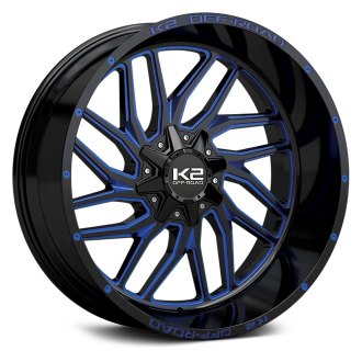 K2 OFFROAD® - K20 GRID-IRON Gloss Black with Blue Accents