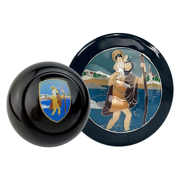 Kaferlab® - St. Christophorus Black Poly Resin Shift Knob with Horn Button